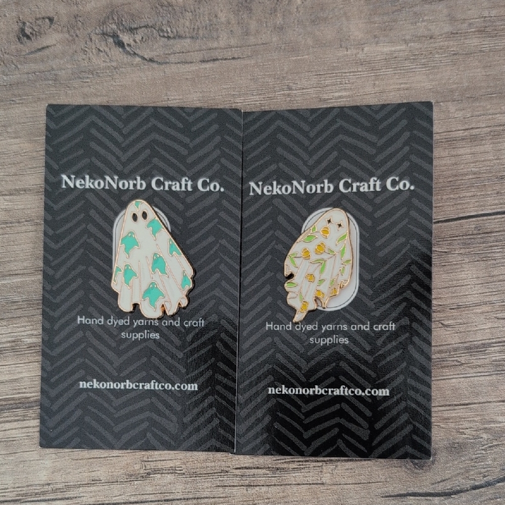 Bundle: Set Of 2 Enamel Ghost Pins